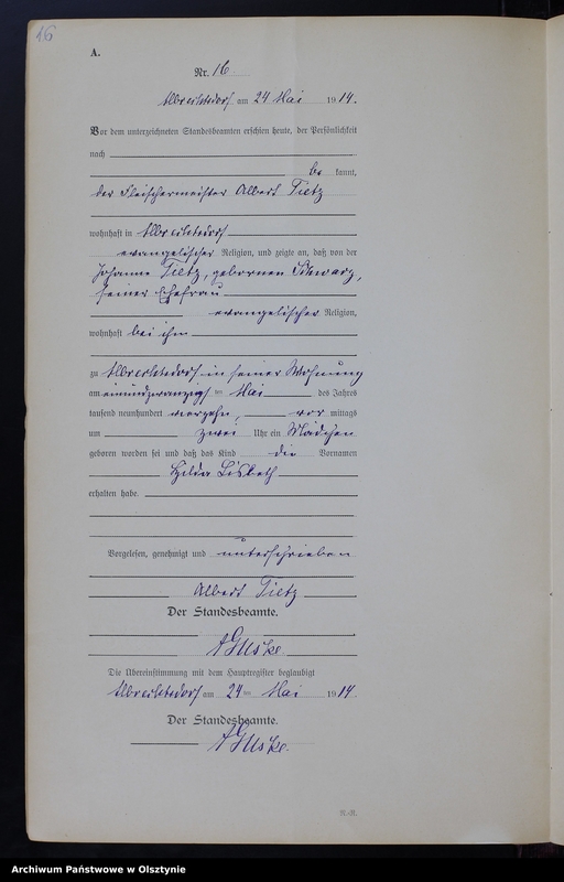 image.from.unit.number "Geburts-Neben-Register Nr 1 - 35 [ Księga urodzeń - wtóropis ]"