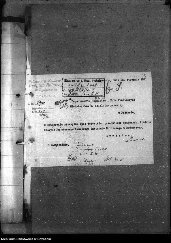 Obraz 7 z jednostki "Sprawy osobowe sprawozdania miesięczne Państw. Nauk. Inst. Rolniczego w Bydgoszczy"