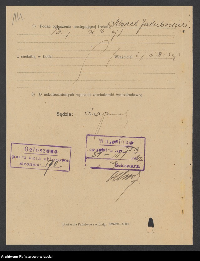 Obraz 16 z jednostki "Moszek Jakubowicz- sprzedaż manufaktury"