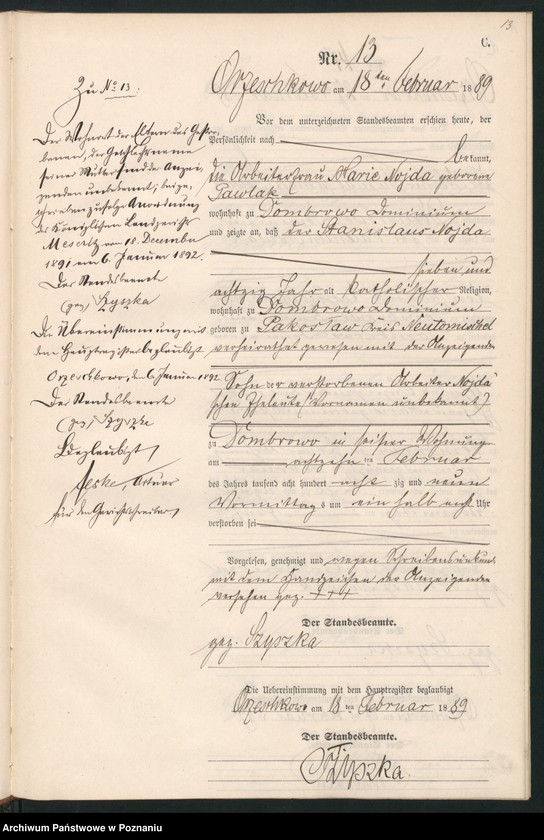 Obraz 16 z jednostki "Księga zgonów"