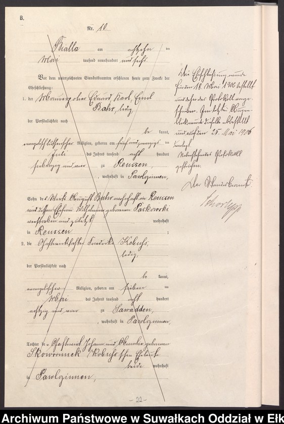 image.from.unit.number "Heirats-Haupt-Register des Königlichen Preussischen Standes-Amtes Bialla Kreis Johannisburg"