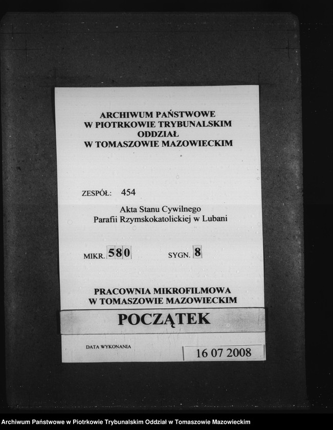 Obraz 1 z jednostki "Duplikat Aktów Religijno Cywilnych Parafij Lubańskiey na Rok 1830"