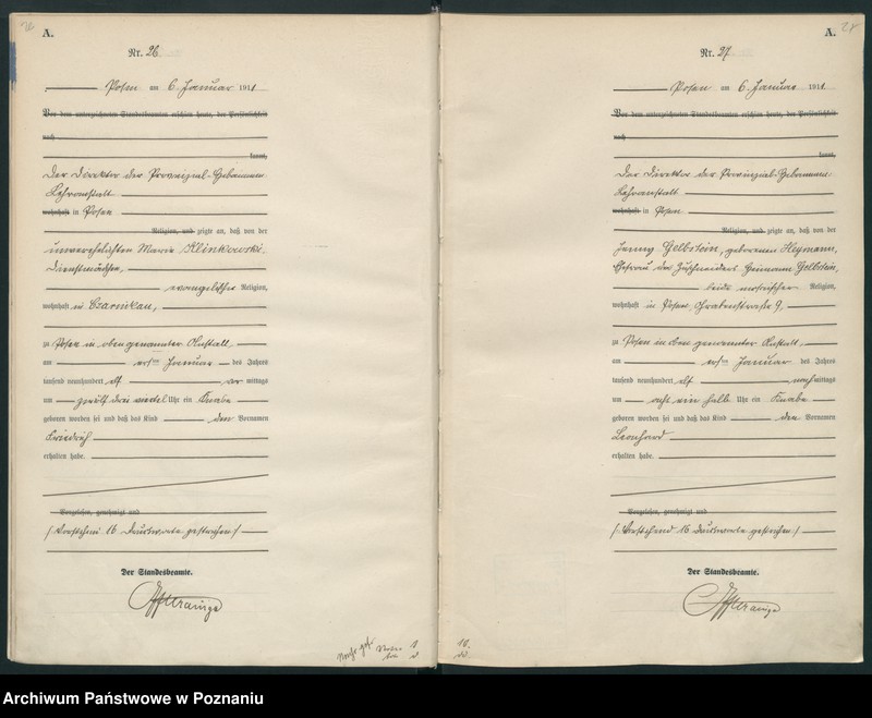 Obraz 16 z jednostki "Księga miejscowa urodzeń tom I [Rejestr główny urodzeń]"