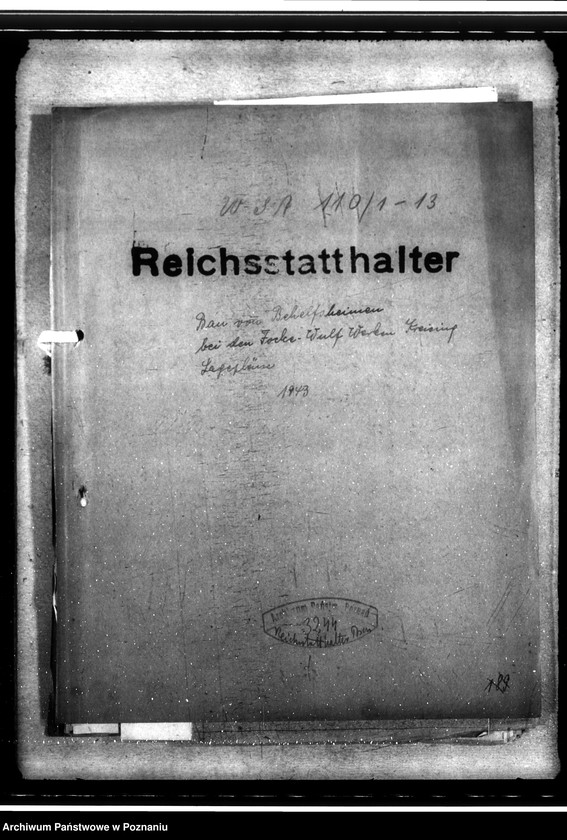 Obraz 4 z jednostki "Bau von Behelfsheimen bei den Focke - Wulfwerken - Kreising. Lagepläne (Krzesiny powiat Poznań)"