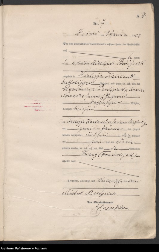 Obraz 10 z jednostki "Geburts-Haupt-Register"