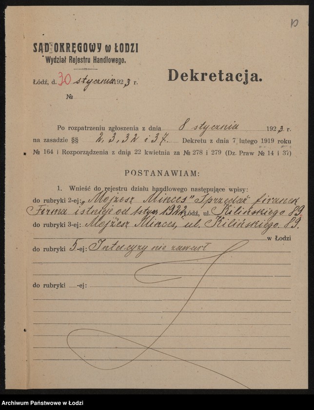 Obraz 12 z jednostki "Mojżesz Minces- sprzedaż firanek"