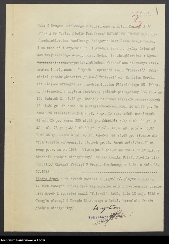 Obraz 6 z jednostki "Wolszal- Mordka Abe Hendelns- wyrób i sprzedaż szali"