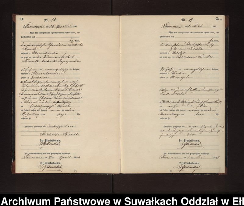 image.from.unit.number "Sterbe-Neben-Register des Preussischen Standes-Amtes Neuhoff Kreis Loetzen"