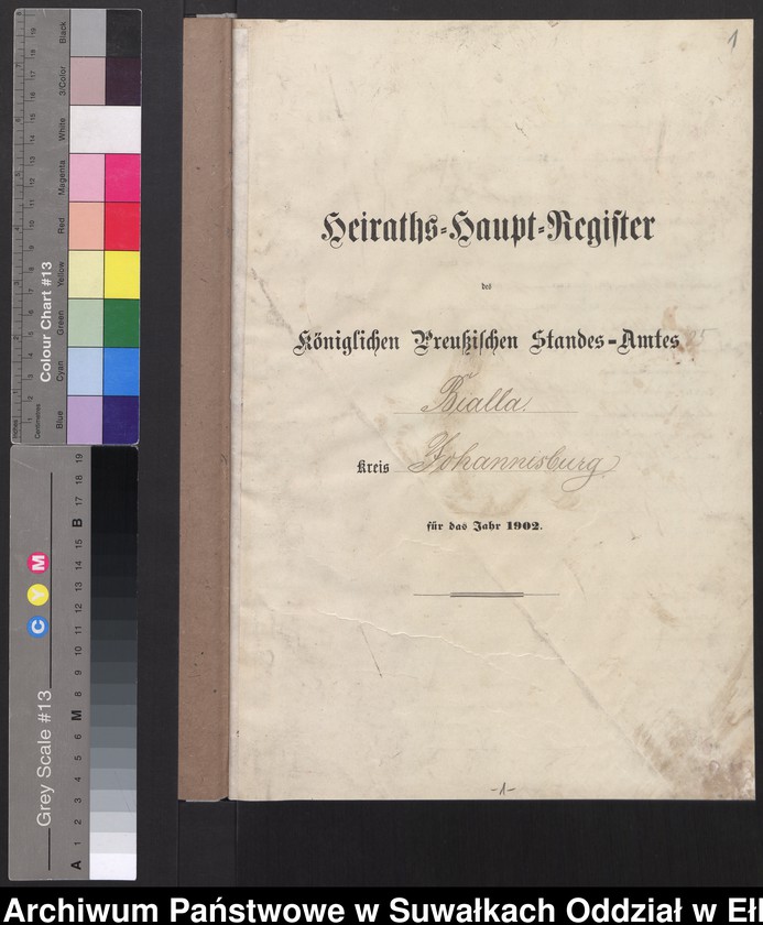 image.from.unit.number "Heiraths-Haupt-Register des Königlichen Preussischen Standes-Amtes Bialla Kreis Johannisburg"