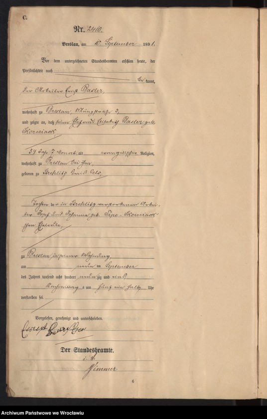 image.from.unit.number "Sterbe-Haupt-Register Breslau I 1891 Band 7"