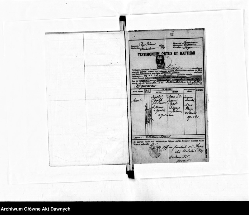 image.from.unit.number "Parafia: Bednarówka. Dekanat: Stanisławów. Księga metrykalna urodzeń dla całej parafii: Bednarówka, Bredheim, Glinki, Kubajówka, Majdan Średni, Łomadzyn, Siedliska."