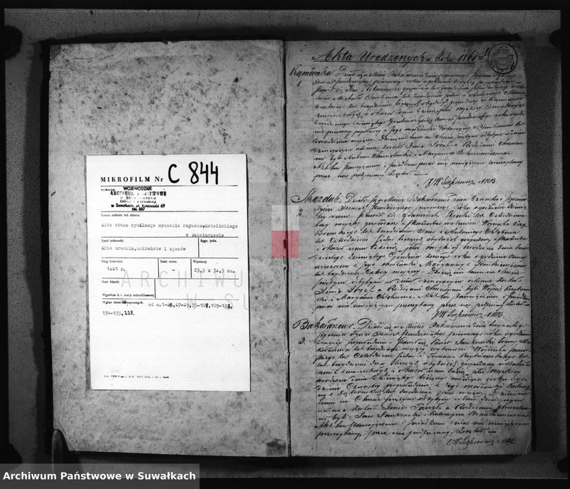 image.from.unit.number "Duplikat Aktów Urodzonych zaślubionych i Zejscia Parafii Bakałarzewo za rok 1861 sporządzony"