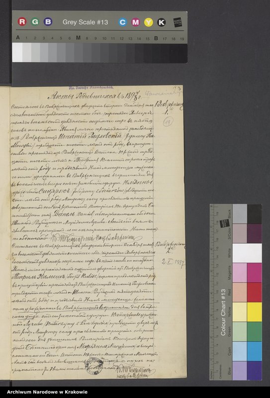 image.from.unit "Duplikat księgi urodzoneń, małżeństw i zgonów parafii Wawrzeńczyce za 1897 rok."