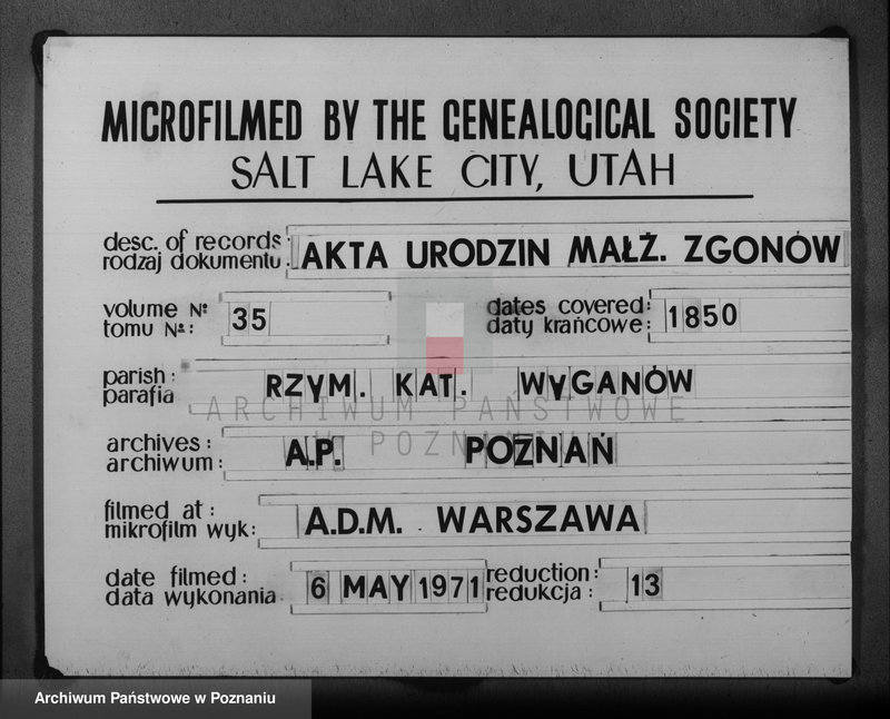 Obraz 17 z jednostki "Księga urodzeń, małżeństw i zgonów"