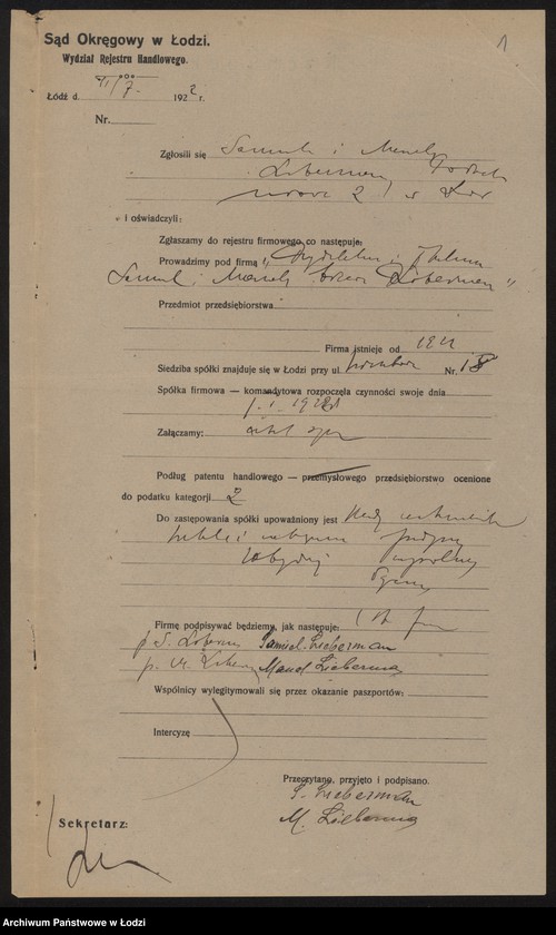 image.from.unit.number "Bracia Liberman- przędzalnia i tkalnia"