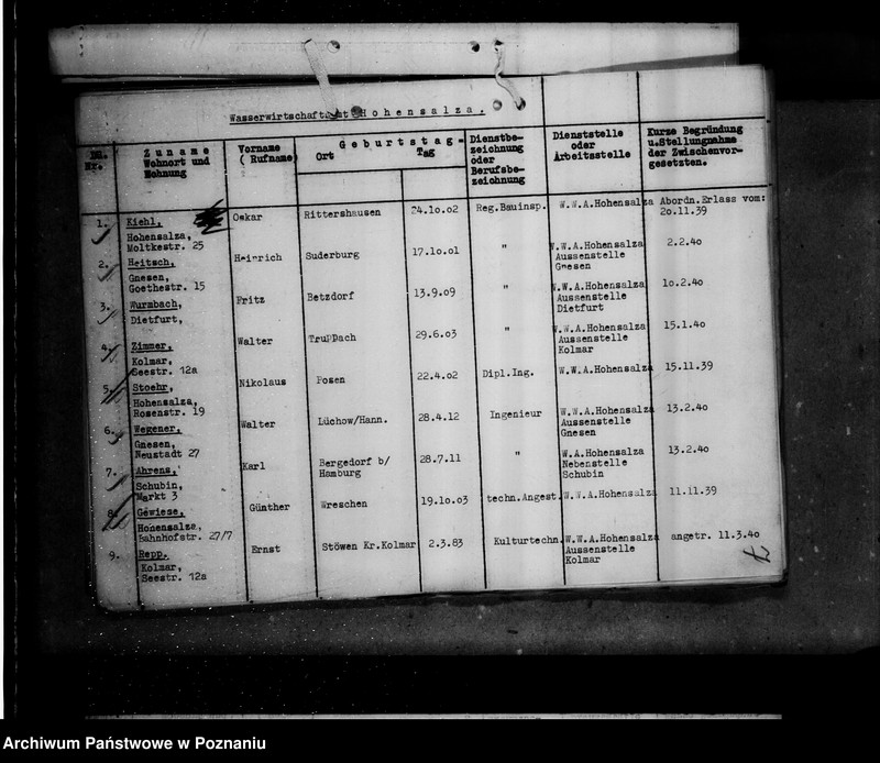 Obraz 11 z jednostki "Kriegsverdienst - Auszeichnungen- Vorschläge der Wasserwirtschaftsverwaltung"