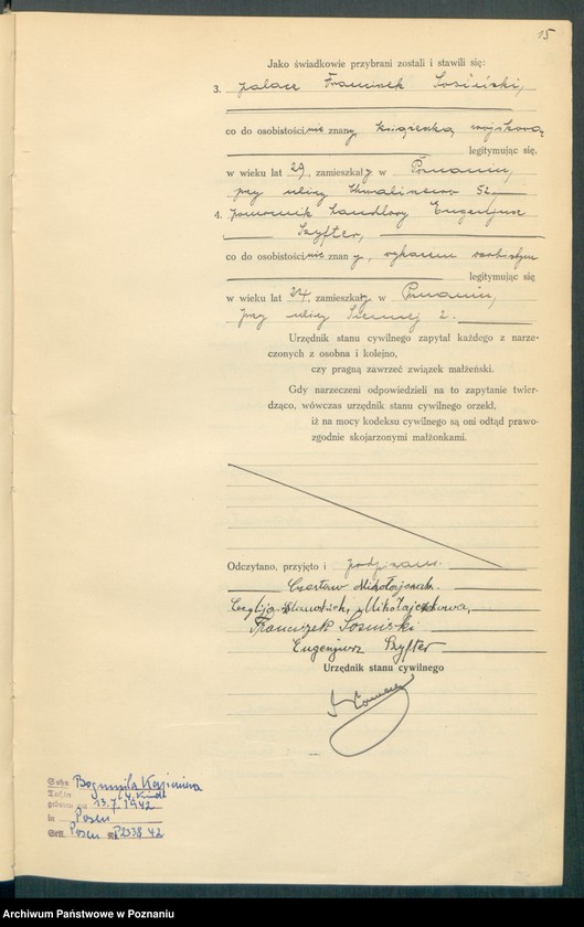 Obraz 17 z jednostki "Księga miejscowa małżeństw tom II [Rejestr główny małżeństw]"