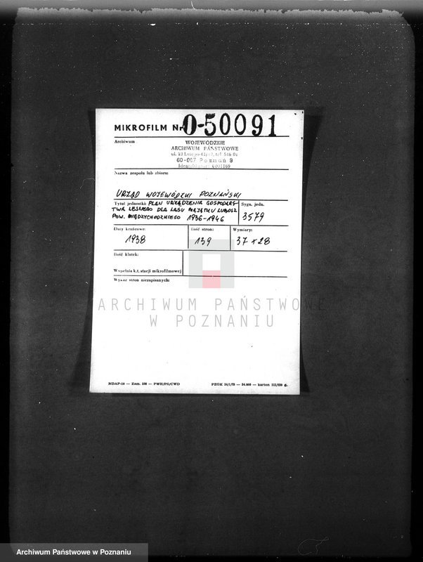 image.from.unit.number "Plan urządzenia gospodarstwa leśnego dla lasu majątku Lubosz powiatu międzychodzkiego 1936-1946"
