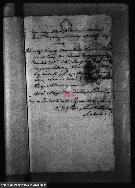 image.from.unit.number "Metryki czyli Wypisy służące do Akt Ślubnych Gminy Berzniki na Rok 1823"