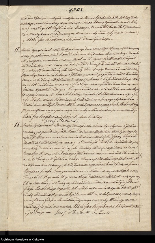 image.from.unit.number "Akta Urodzenia, Uznania i Przysposobienia Parafii S Szczepana w Krakowie na Piasku r. 1843"