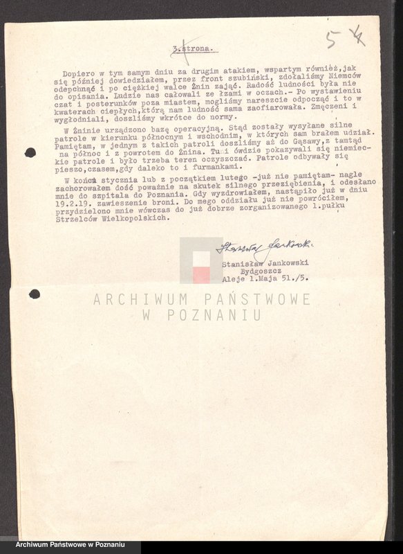 Obraz 14 z jednostki "Relacje i wspomnienia dotyczące powstania wielkopolskiego: 1. Żnin, powiat Żnin, województwo bydgoskie, 2. Żurczyn, powiat Szubin, województwo bydgoskie."