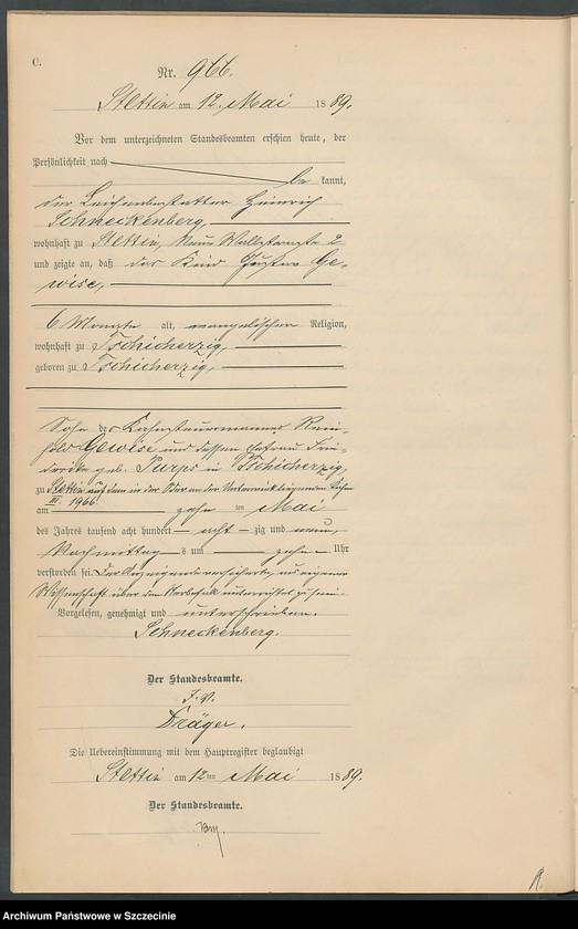 Obraz 13 z jednostki "Sterbe-Register (Neben-Register) Band III"