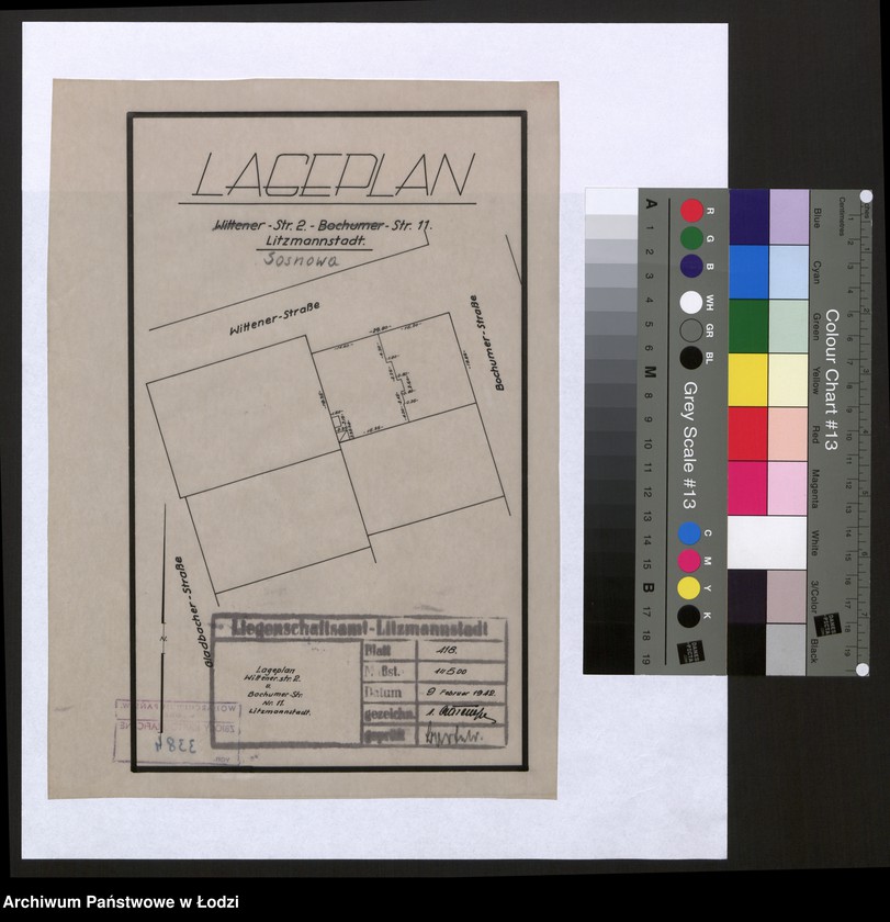 Obraz 1 z jednostki "Lageplan Wittener-Strasse 2 - Bochumer-Strasse 11 Litzmannstadt"