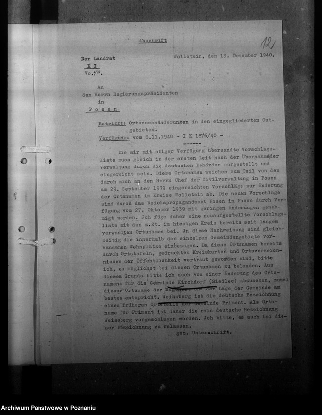 Obraz 17 z jednostki "Ortsnamenänderung - Kreis Wollstein (Wolsztyn)"