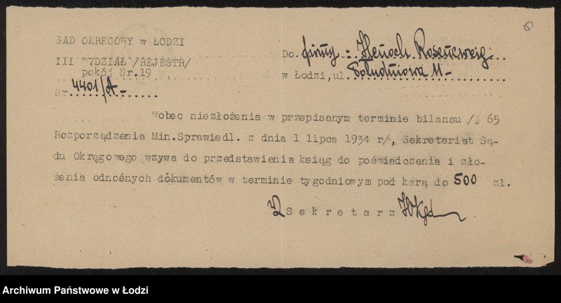 Obraz 8 z jednostki "Henoch Rozencweig- sprzedaż towarów kolonialnych"