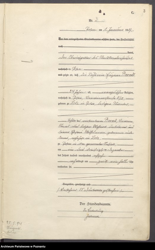 Obraz 5 z jednostki "Księga miejscowa zgonów tom I [Rejestr główny zgonów]"