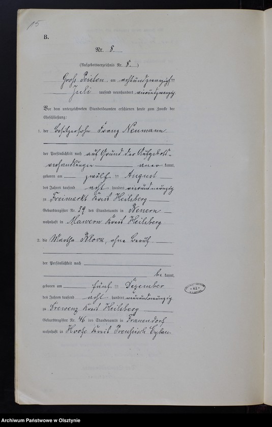 image.from.unit.number "Heiraths-Neben-Register Nr 1 - 14 [ Księga małżeństw - wtóropis ]"