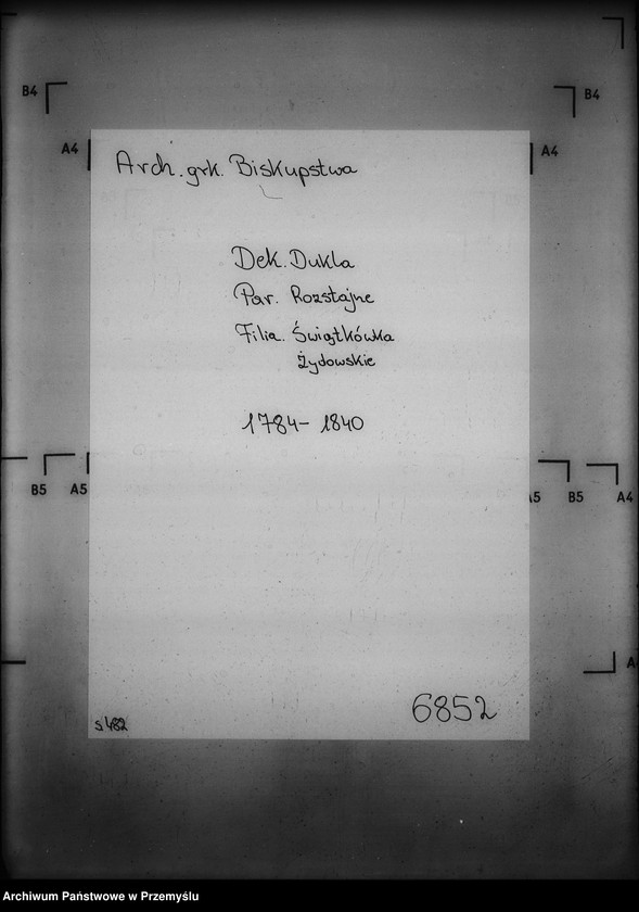 image.from.unit.number "[Kopie ksiąg metrykalnych parafii Rostajne z filiami Świątkówka i Żydowskie (dekanat Dukla)]"
