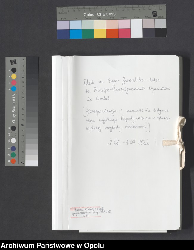 Obraz 2 z jednostki "Etat de Siege-Generalites-Notes de Principe-Renseignements-Organisations de Combat /Koerspondencja i zarządzenia dotyczące stanu wyjątkowego/Raporty dzienne o sytuacji wojskowej, incydenty, obwieszczenia/ 2.06.-1.07.1922"