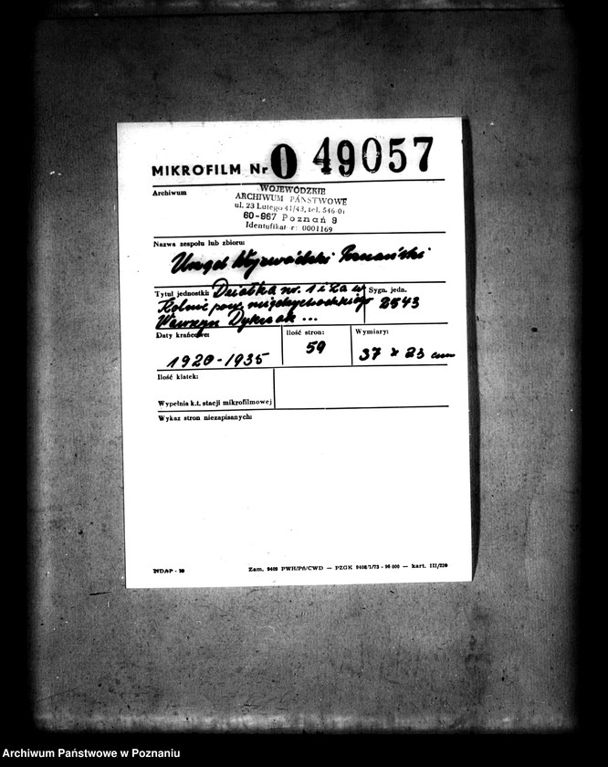 Obraz 2 z jednostki "Działki nr 1 i 2a w Kolnie powiatu międzychodzkiego Wawrzyn Dykczak osada parcelacyjna"