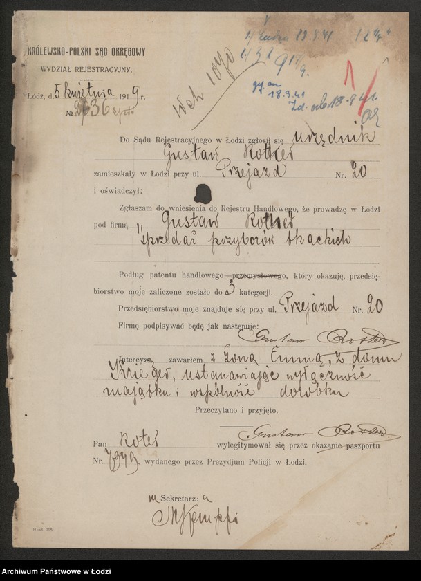 Obraz 3 z jednostki "Gustaw Rother- sprzedaż towarów tkackich"