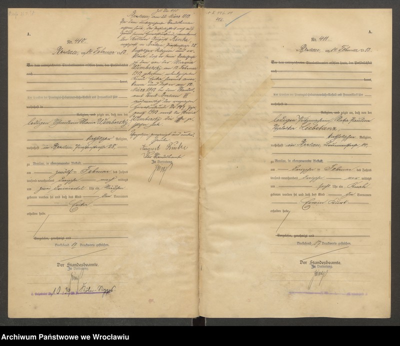 image.from.unit.number "Geburts-Haupt-Register Breslau IV 1913 Band 2"