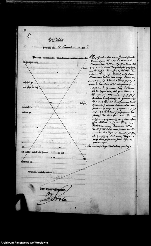 image.from.unit.number "Sterbe-Haupt-Register Breslau I 1884 Band 13"