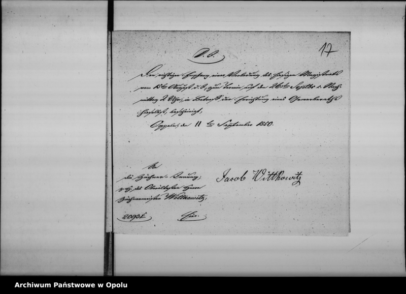Obraz 16 z jednostki "Acta des Magistrats zu Oppeln betreffend die Errichtung des Gewerberaths am hiesigen Orte de anno 1850"