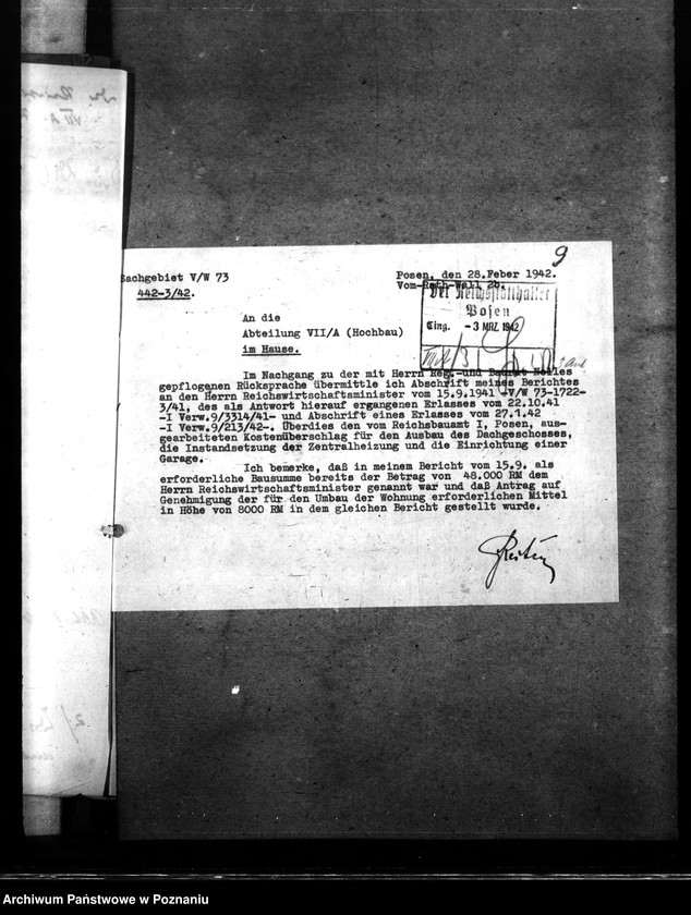 Obraz 13 z jednostki "Bauliche Massnahmen im Gebäude der Eichverwaltung in Posen"