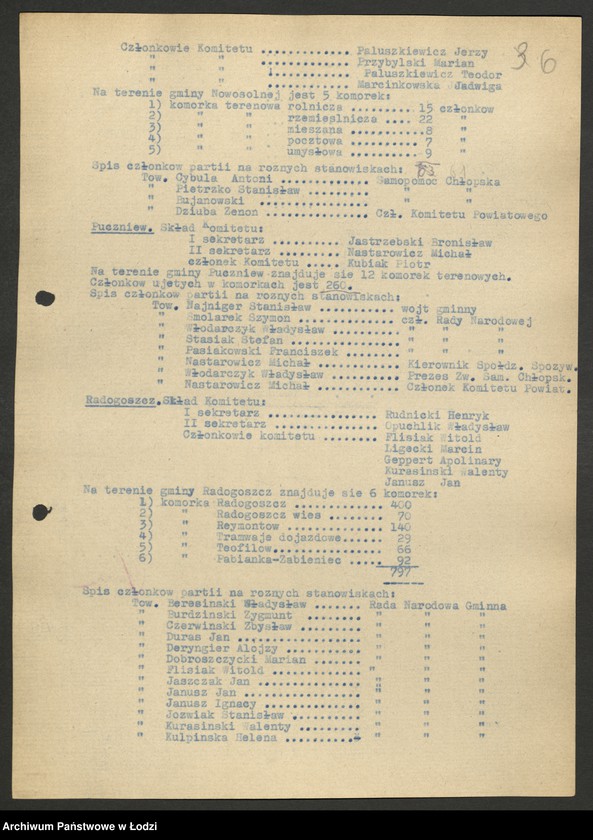 Obraz 7 z jednostki "Sprawozdania [z działalności i ankiety sprawozdawcze instruktora personalnego za lata 1945 - 1946]"