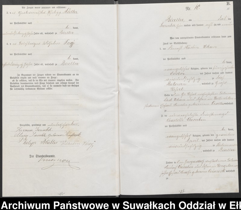 image.from.unit.number "Heiraths-Haupt-Register des Königlich Preussischen Standes-Amtes Bialla Kreis Johannisburg"