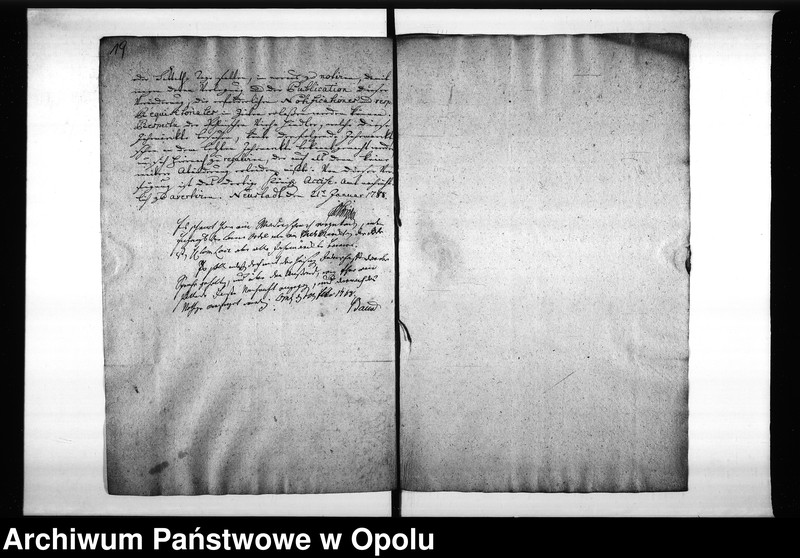 Obraz 18 z jednostki "Acta des Magistrats zu Oppeln von den Ein und resp: [respektive] abgesandten Bekantmachungen wegen Abänderung und Verlegung der Jahrmarckttage in den schlesischen Städten"