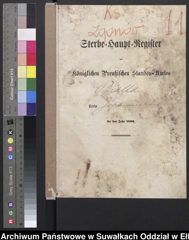 image.from.unit.number "Sterbe-Haupt-Register des Königlichen Preussischen Standes-Amtes Bialla Kreis Johannisburg"