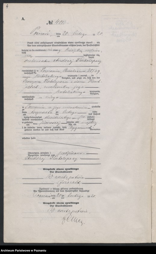 Obraz 6 z jednostki "Księga urodzeń odpis tom II [Rejestr poboczny urodzeń]"