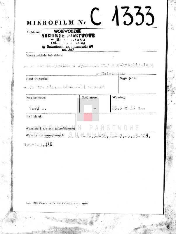 image.from.unit.number "[Duplikat Akt urodzeń, małżeństw i zgonów wyz. rzym. - kat w Kaletniku]"