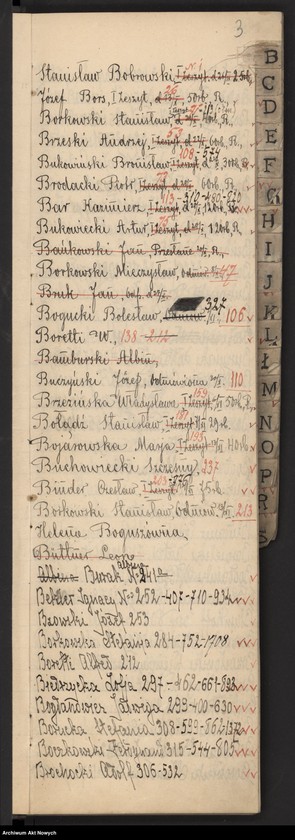 Obraz 6 z jednostki "Wykaz abecadłowy osób, które zgłosiły się o pomoc pieniężną."