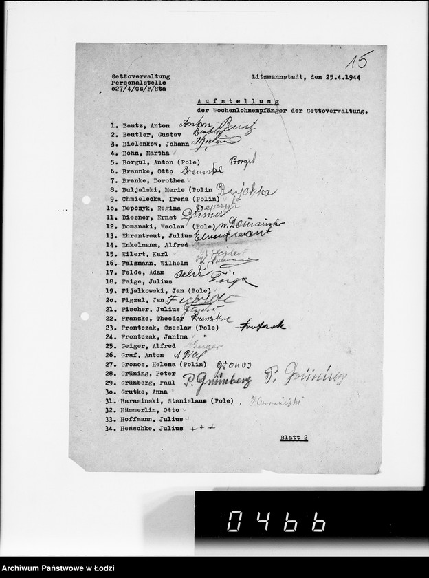 Obraz 20 z jednostki "Umläufe. [Pisma okólne do wydziałów i pracowników G.V.]"