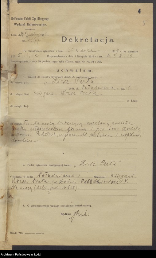 Obraz 7 z jednostki "Hirsz Perła- księgarnia"