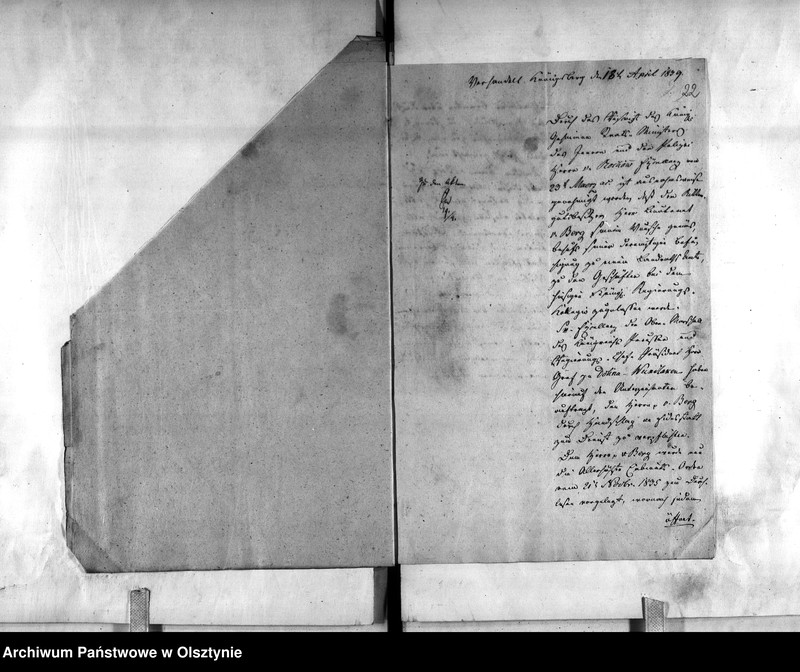 image.from.unit.number "Zulassung des Rittergutsbesitzers Lieutenant von Berg [Hermann] zu den Geschäften bei der Regierung"