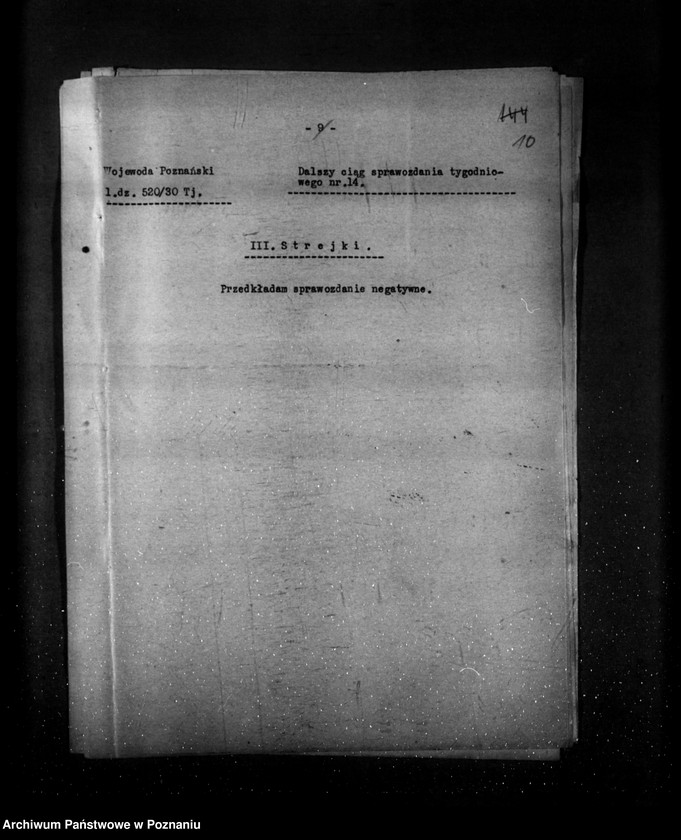 Obraz 14 z jednostki "Sprawozdania sytuacyjne tygodniowe za czas od 1 lutego do 28 lutego 1930 r."